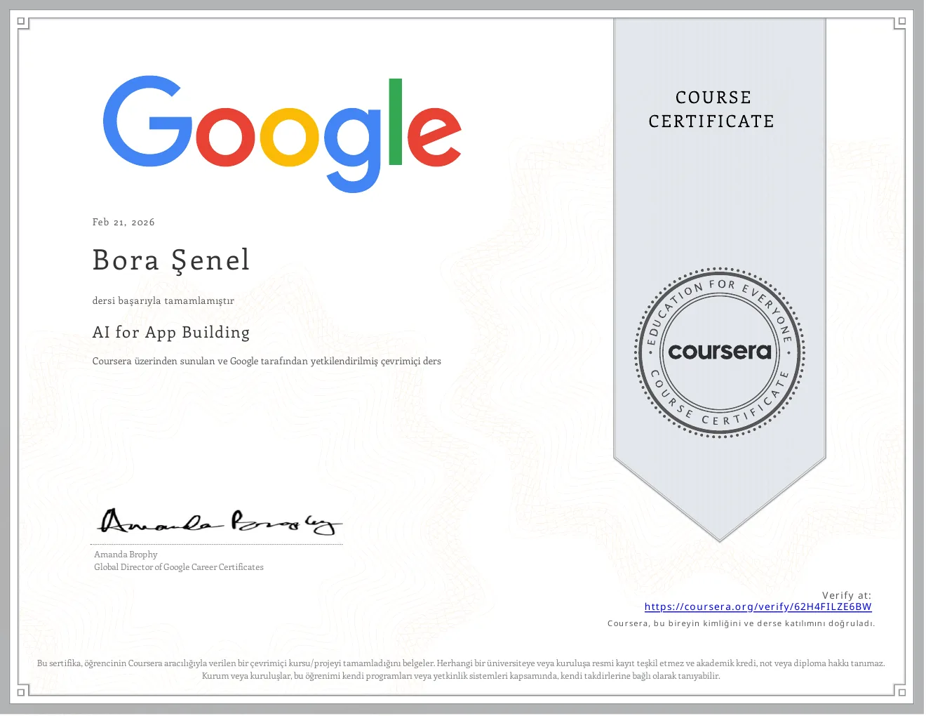 AI for App Building belgesi