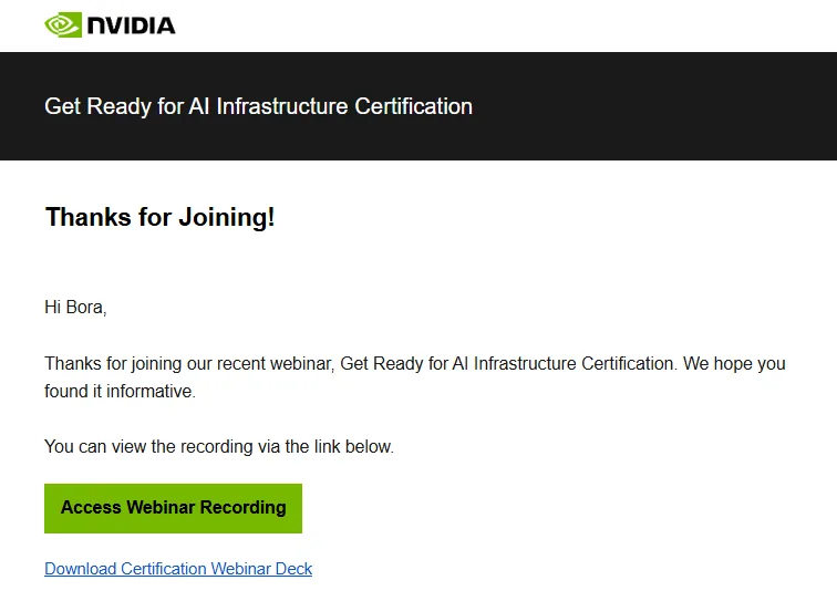 Get Ready for AI Infrastructure Certification belgesi